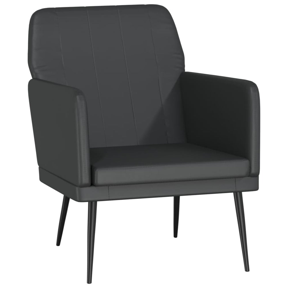 Schwarzer Kunstleder Sessel 61x78x80 cm