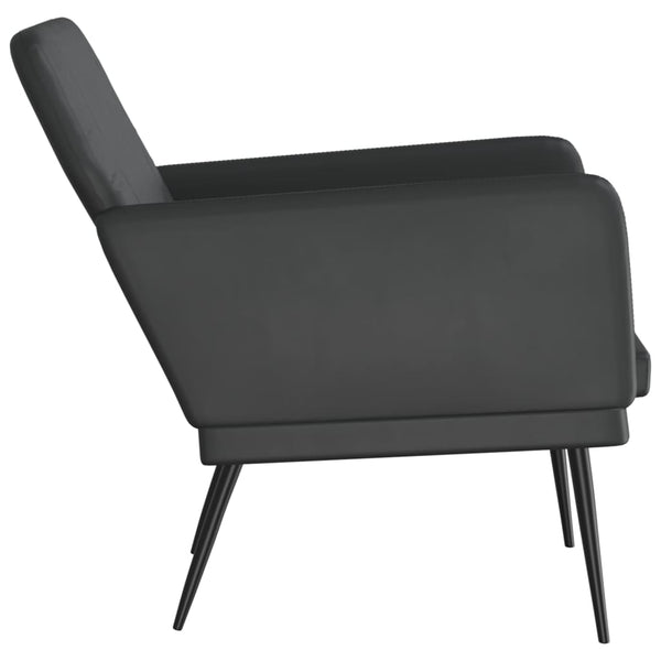 Schwarzer Kunstleder Sessel 61x78x80 cm