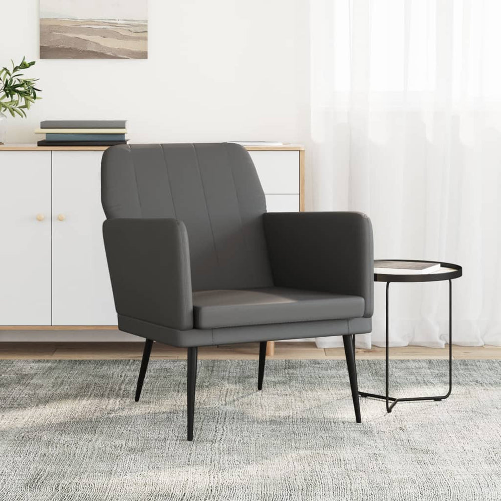 Grauer Kunstleder Sessel 61x78x80 cm