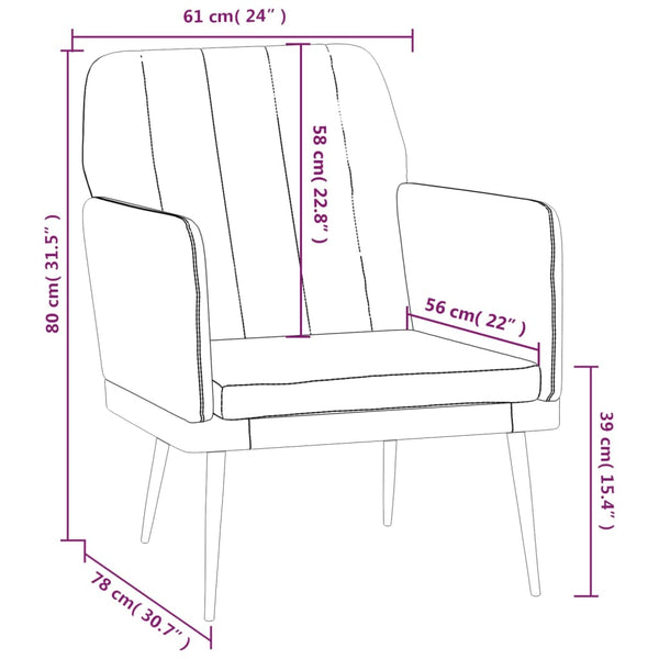 Weinroter Sessel Kunstleder 61x78x80 cm