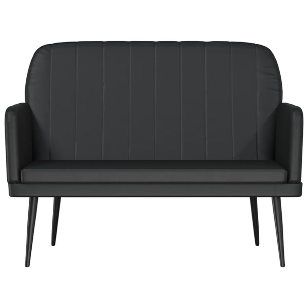 Schwarze Kunstleder Sitzbank 107 cm