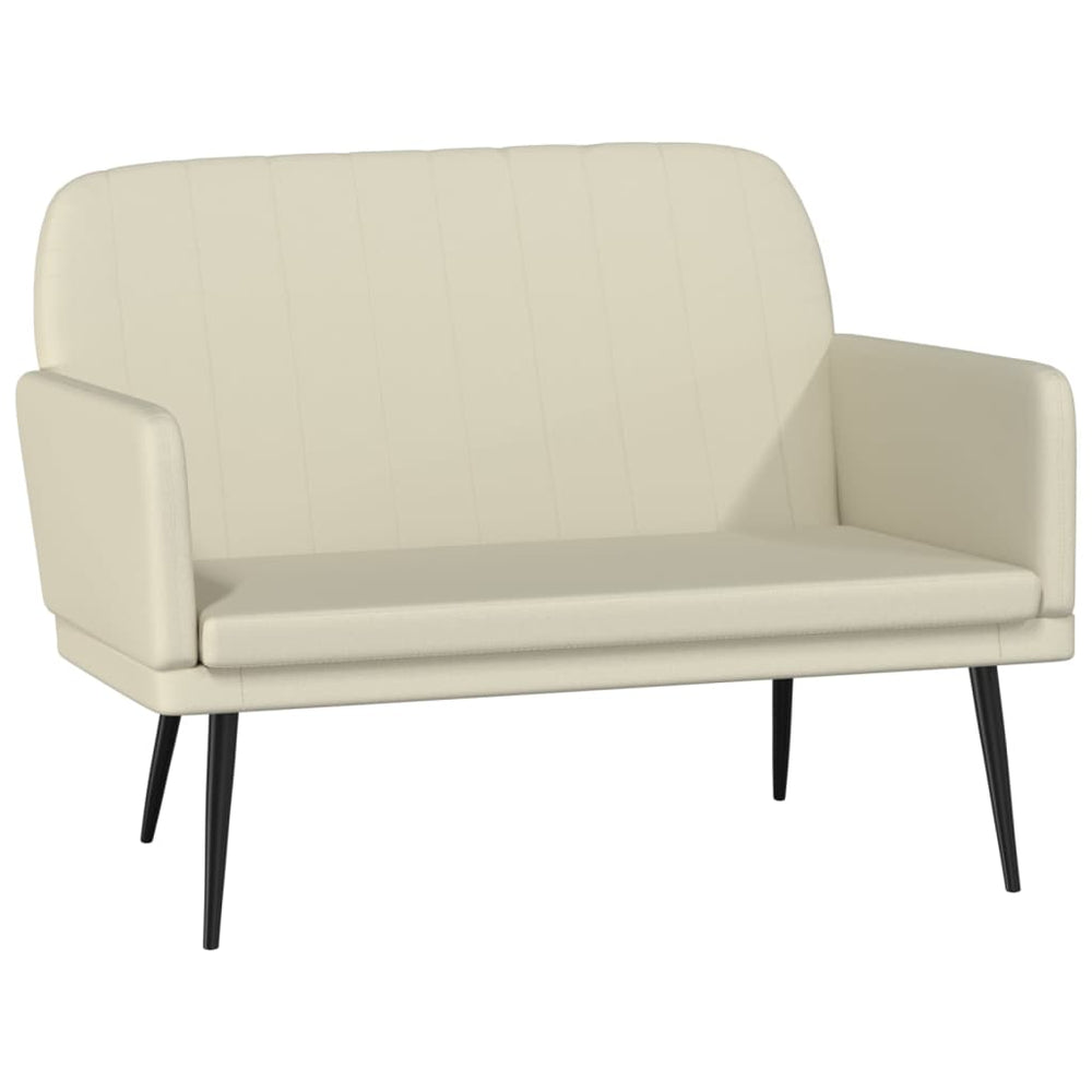 Creme Kunstleder Sitzbank, 107 cm