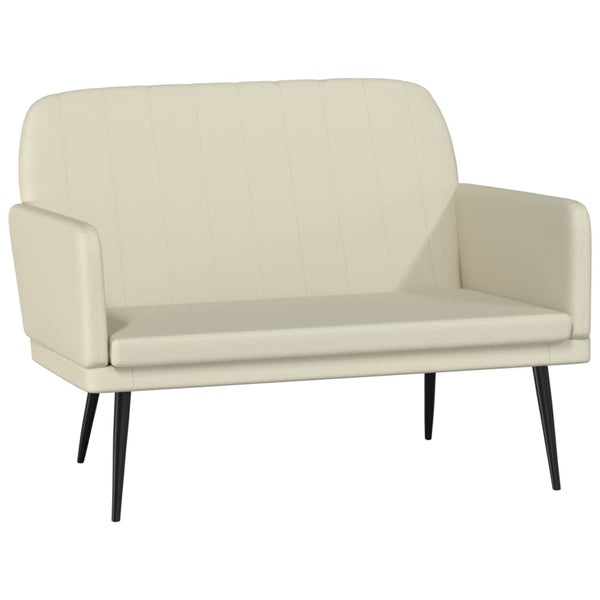 Creme Kunstleder Sitzbank, 107 cm