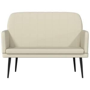 Creme Kunstleder Sitzbank, 107 cm