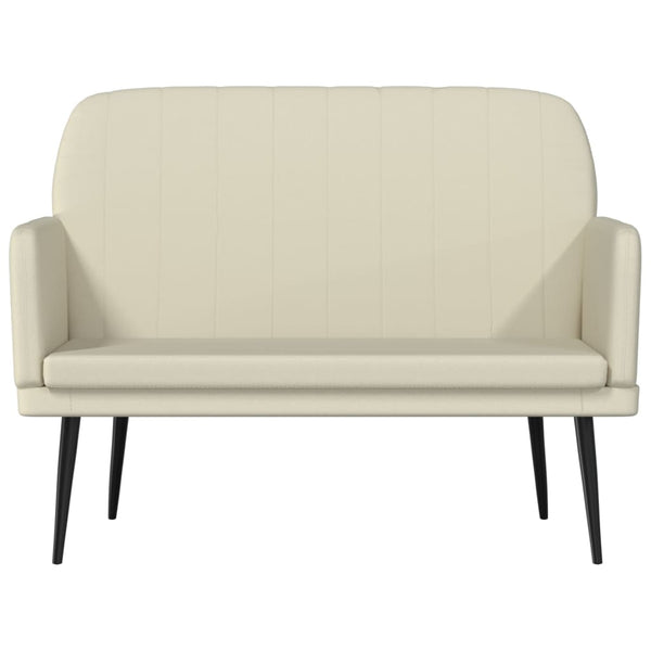 Creme Kunstleder Sitzbank, 107 cm