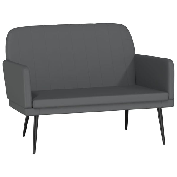 Graue Kunstleder Sitzbank 107 cm