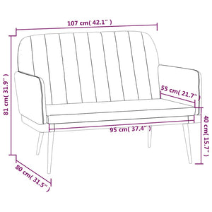Graue Kunstleder Sitzbank 107 cm
