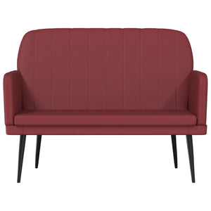 Weinrote Kunstleder Sitzbank, 107 cm