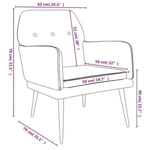 Brauner Samt Sessel 62x79 cm