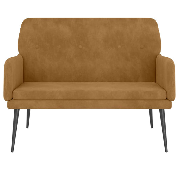 Braune Samt Sitzbank 108 cm