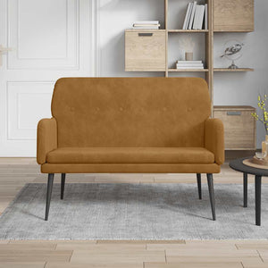 Braune Samt Sitzbank 108 cm