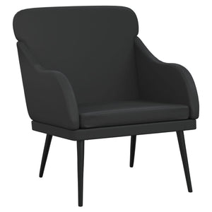 Schwarzer Kunstleder Sessel 63x76x80 cm