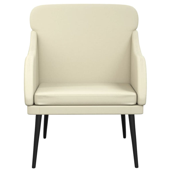 Sessel Creme Kunstleder 63x76x80 cm