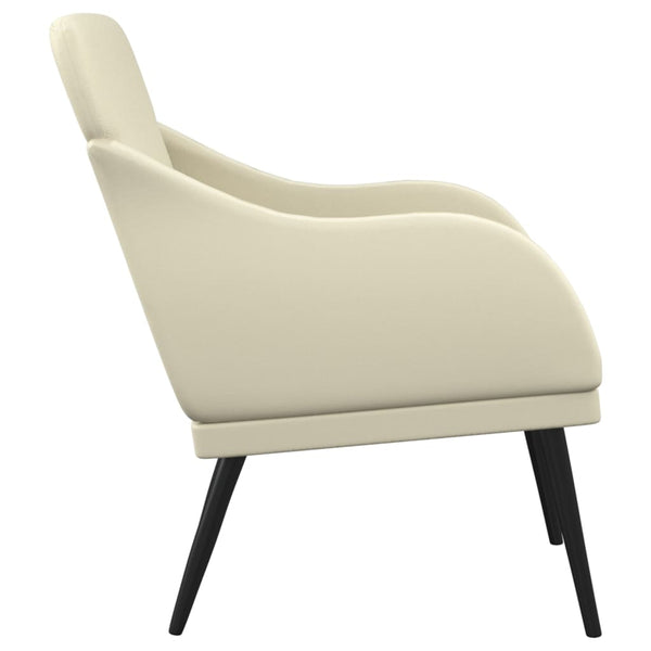 Sessel Creme Kunstleder 63x76x80 cm