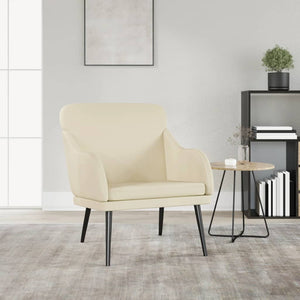Sessel Creme Kunstleder 63x76x80 cm
