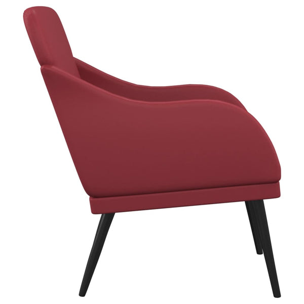 Weinfarbener Sessel Kunstleder 63x76x80 cm