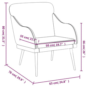 Weinfarbener Sessel Kunstleder 63x76x80 cm