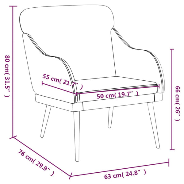 Weinfarbener Sessel Kunstleder 63x76x80 cm