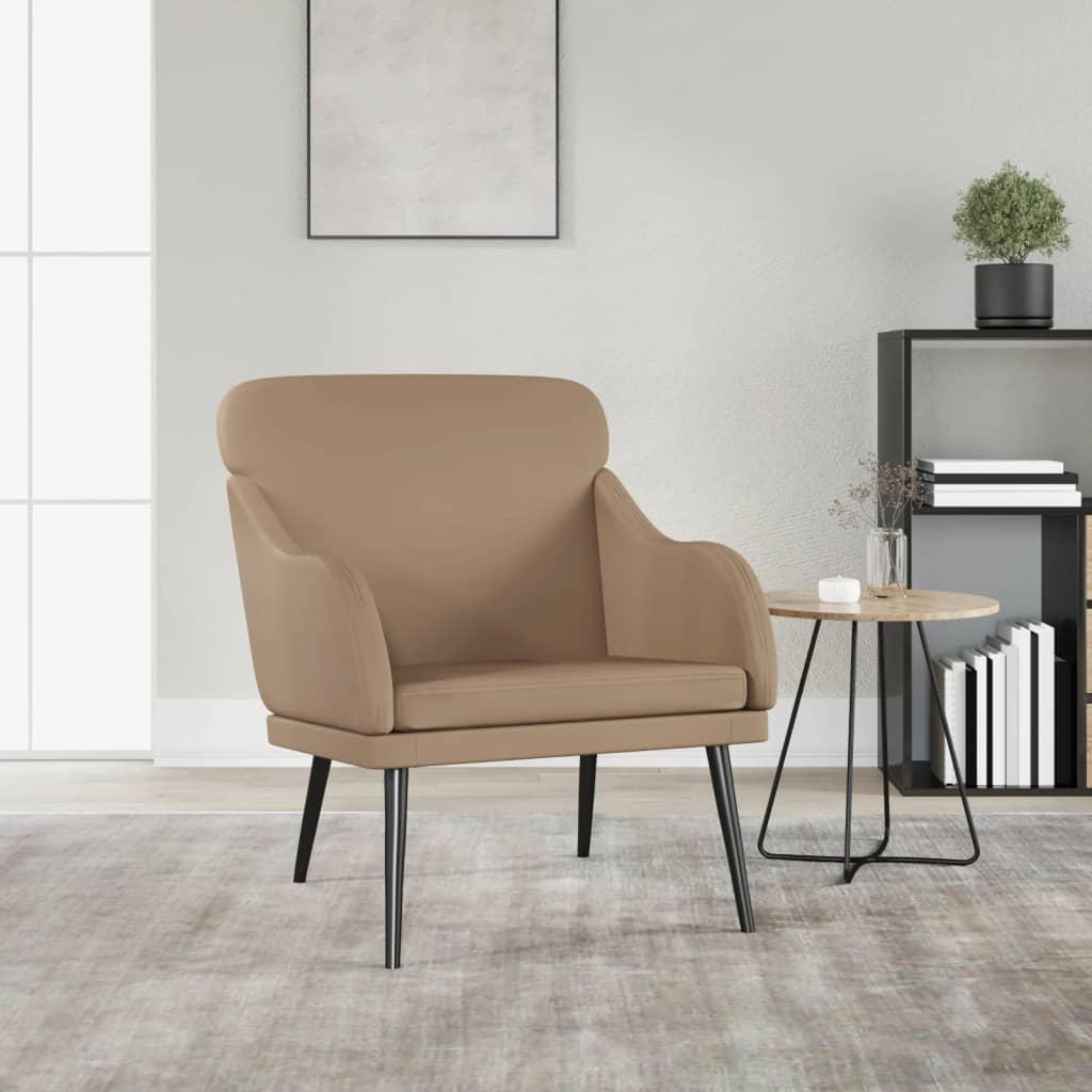 Sessel Cappuccino-Braun Kunstleder 63x76x80 cm