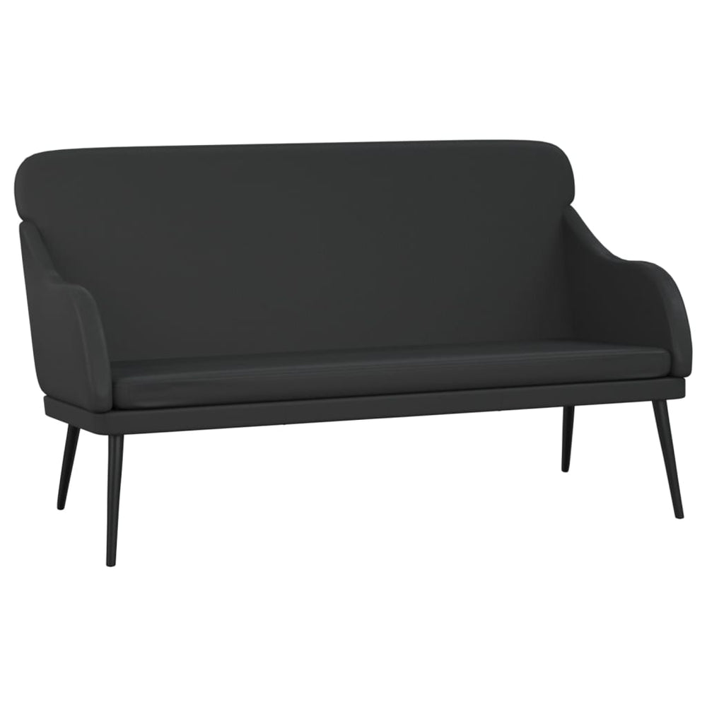 Schwarze Kunstleder Sitzbank 110 cm