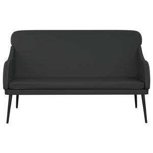 Schwarze Kunstleder Sitzbank 110 cm