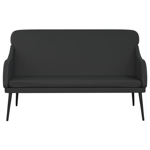 Schwarze Kunstleder Sitzbank 110 cm