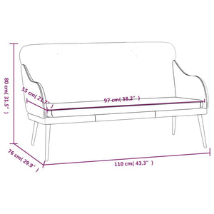 Schwarze Kunstleder Sitzbank 110 cm