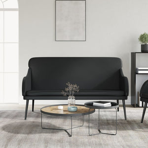 Schwarze Kunstleder Sitzbank 110 cm