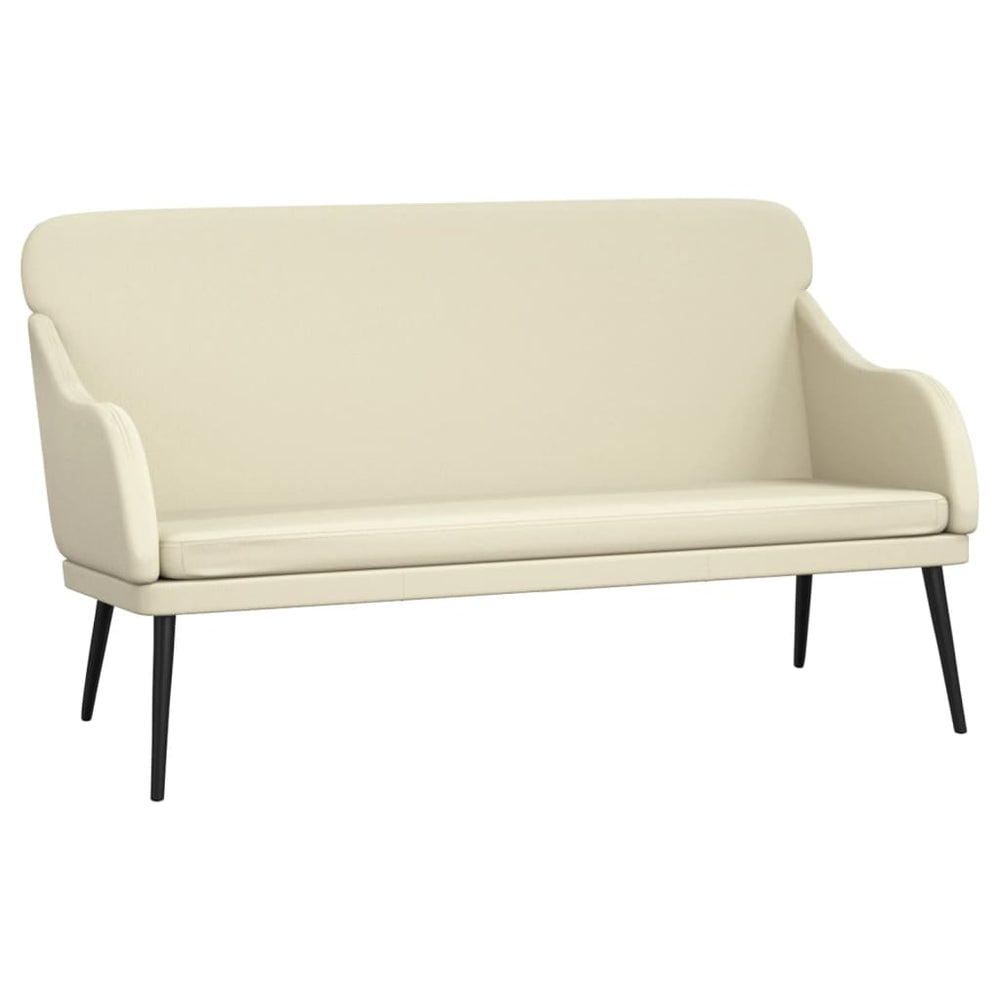 Creme Kunstleder Sitzbank, 110 cm