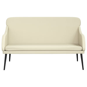 Creme Kunstleder Sitzbank, 110 cm