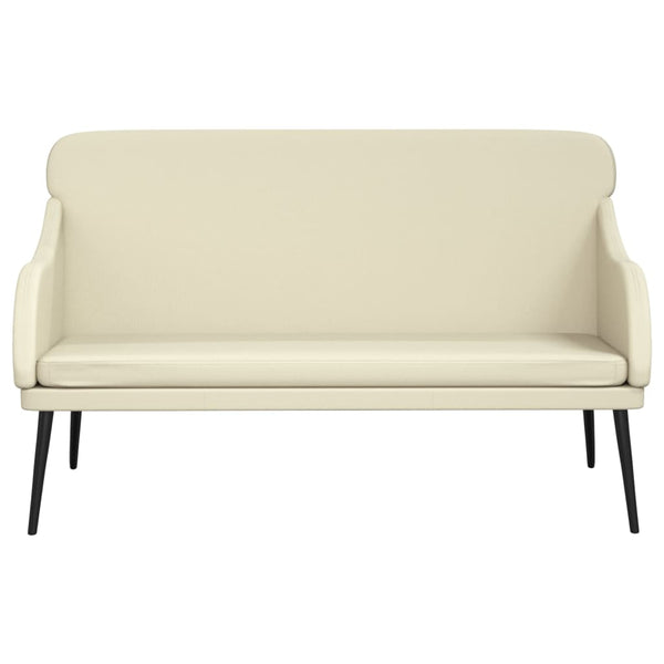 Creme Kunstleder Sitzbank, 110 cm