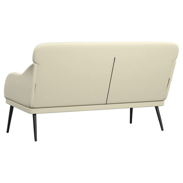 Creme Kunstleder Sitzbank, 110 cm