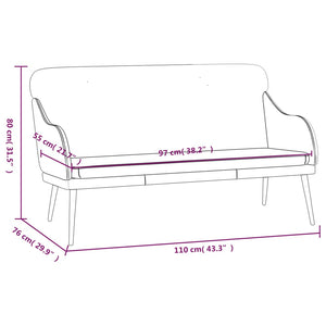Creme Kunstleder Sitzbank, 110 cm