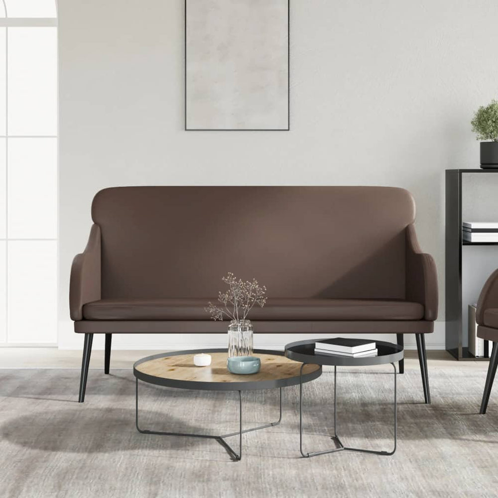 Braune Kunstleder Sitzbank 110 cm