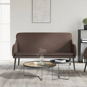 Braune Kunstleder Sitzbank 110 cm