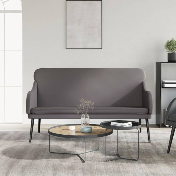 Graue Kunstleder Sitzbank 110 cm