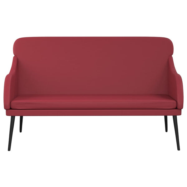 Weinrote Kunstleder Sitzbank 110 cm