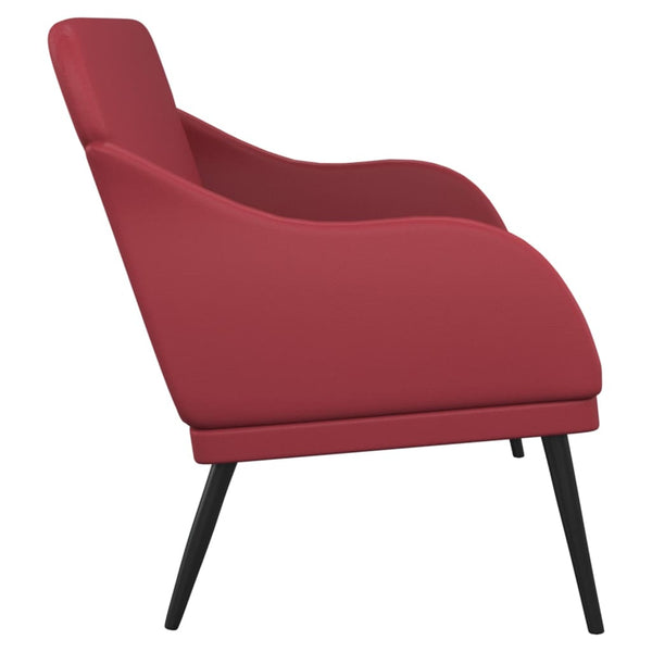 Weinrote Kunstleder Sitzbank 110 cm