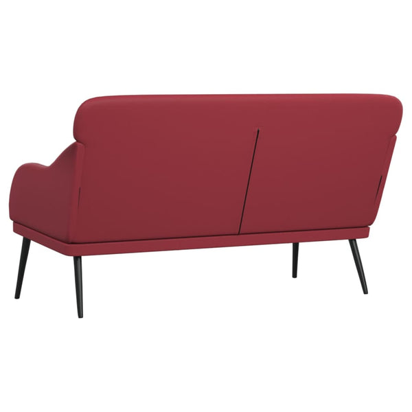 Weinrote Kunstleder Sitzbank 110 cm
