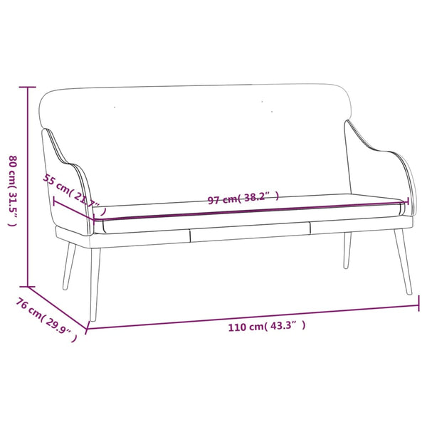 Weinrote Kunstleder Sitzbank 110 cm