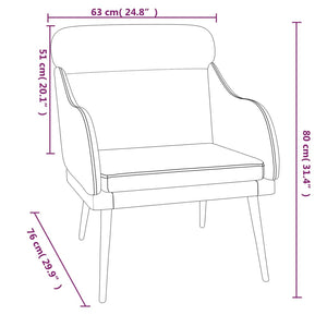 Hellgrauer Samt Sessel 63x76x80 cm