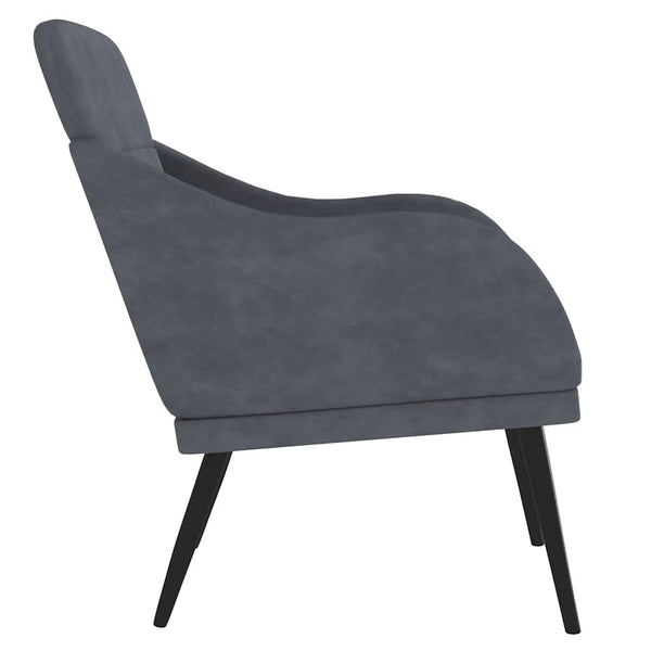 vidaXL Armchair Dark Grey 63x76x80 cm Velvet