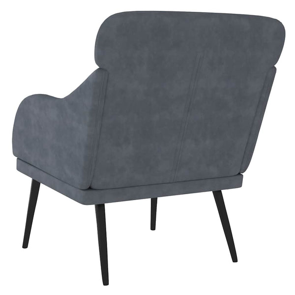 vidaXL Armchair Dark Grey 63x76x80 cm Velvet