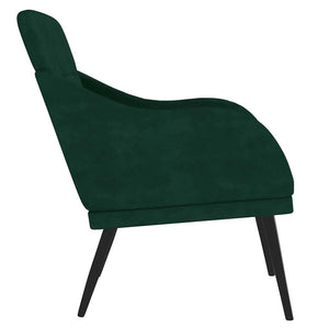 Dunkelgrüner Samt Sessel 63x76x80 cm
