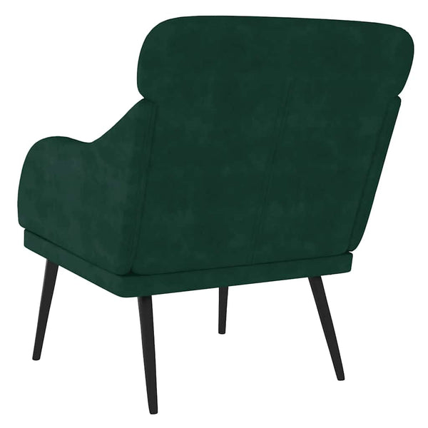 Dunkelgrüner Samt Sessel 63x76x80 cm