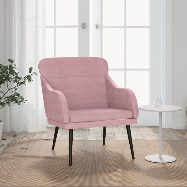 vidaXL Armchair Pink 63x76x80 cm Velvet