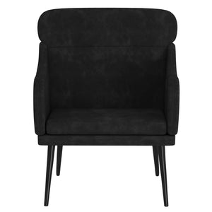 vidaXL Fauteuil noir 63x76x80 cm velours
