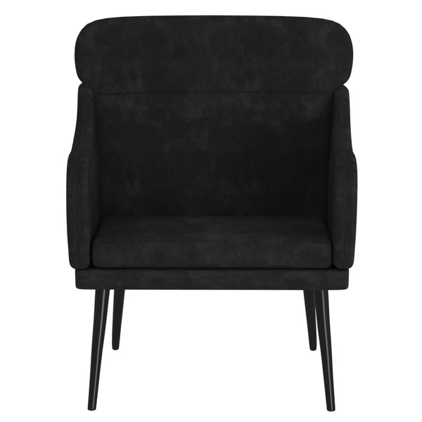 vidaXL Fauteuil noir 63x76x80 cm velours