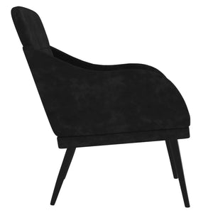 vidaXL Fauteuil noir 63x76x80 cm velours