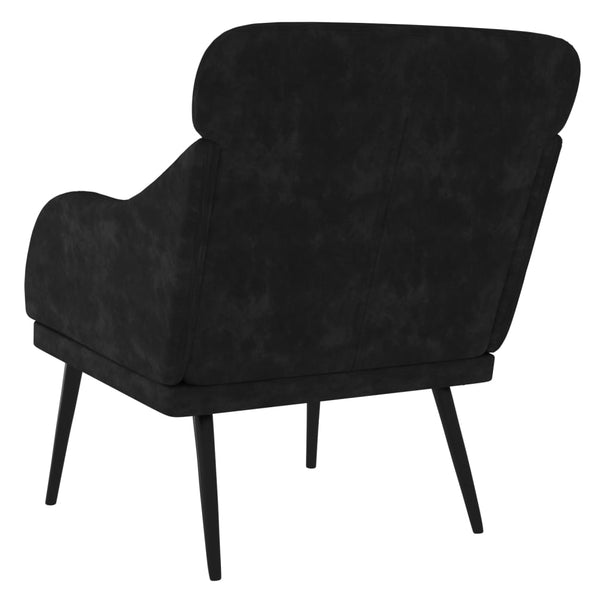 vidaXL Fauteuil noir 63x76x80 cm velours